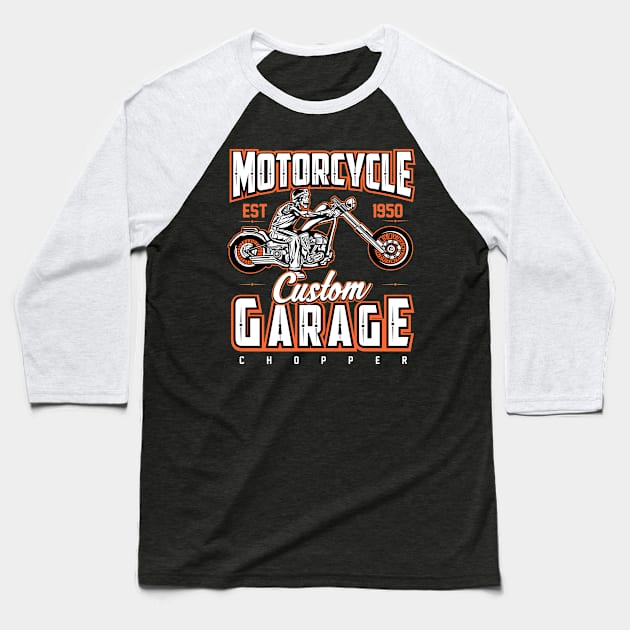 MOTORCYCLE CHOPPER Baseball T-Shirt by beanbeardy